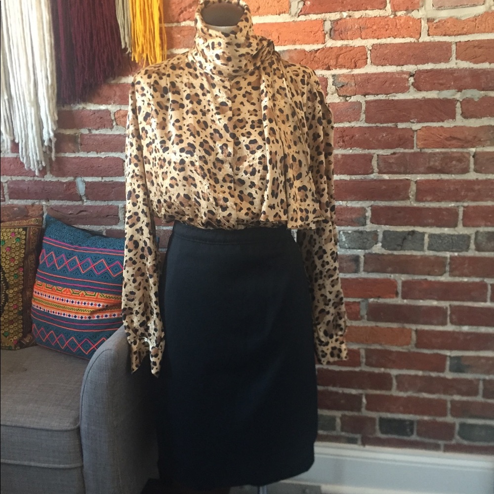 La Chine Classic animal print blouse lewk